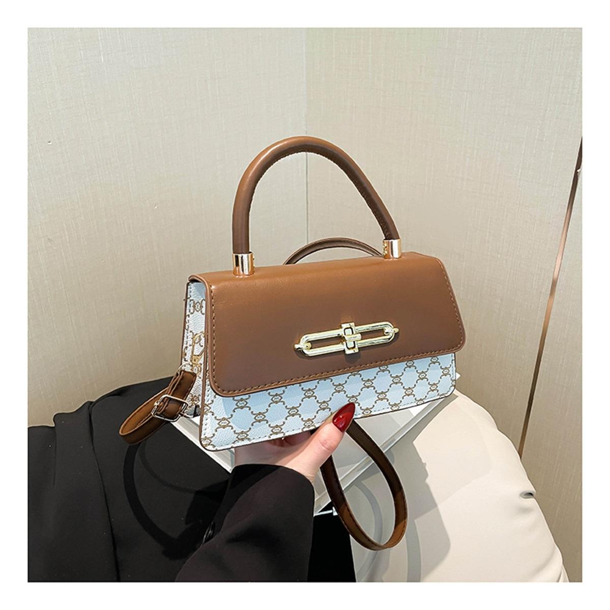 

Ретро Сплайсинг Индивидуальность Повседневная Зарубежная Мода Простая Ручная Одноплечевая Наплечная Маленькая Квадратная Сумка белый