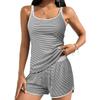 Women's Sleeveless Knit Tank Top and Shorts Set Soft Stretchy Fabric Casual Lounge Wear Summer Outfit