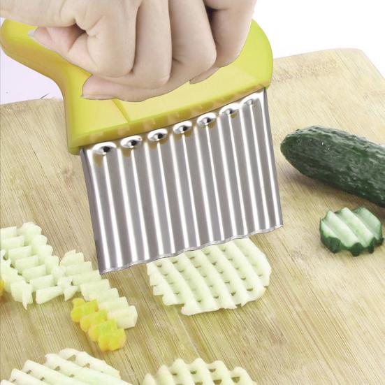 Stainless Steel Potato Cutter French Fries Vegetable Slicer Anti-Slip Handle Easy to Clean Tomato Cucumber Cutting Tool