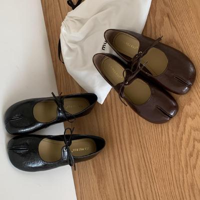 Γυναικεία Γαλλικά Flat Mary Janes - 2025 Φθινόπωρο Μπαλαρίνες με Σχιστό Δάχτυλο