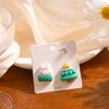Factory Custom Autumn And Winter Christmas Series Stud Earrings Childlike Sweet Cartoon Characters Paint Stud Earrings Female