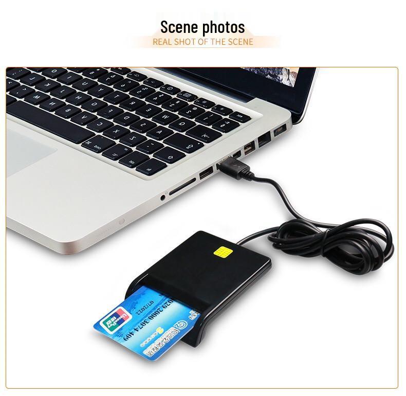 USB 2.0 Smart Card Reader/Writer for ATM, Tax Filing, Bank, ID, and IC Cards