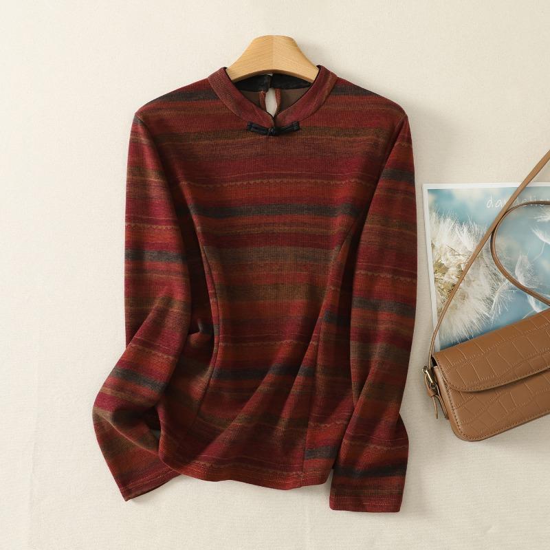 DIMANAF 2026 Große Größen Herbst Damen T-Shirts Tunika Oversize Locker Lässig Damen Oberteile T-Shirts Damen Druck Vintage Baumwolle