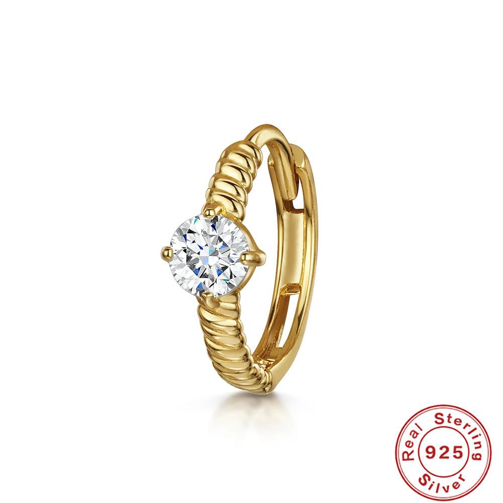 S925 Sterling Silver Cartilage Piercing Zircon Diamond Earrings Ear Buckle Earrings Earbone Ring Hipster Earrings