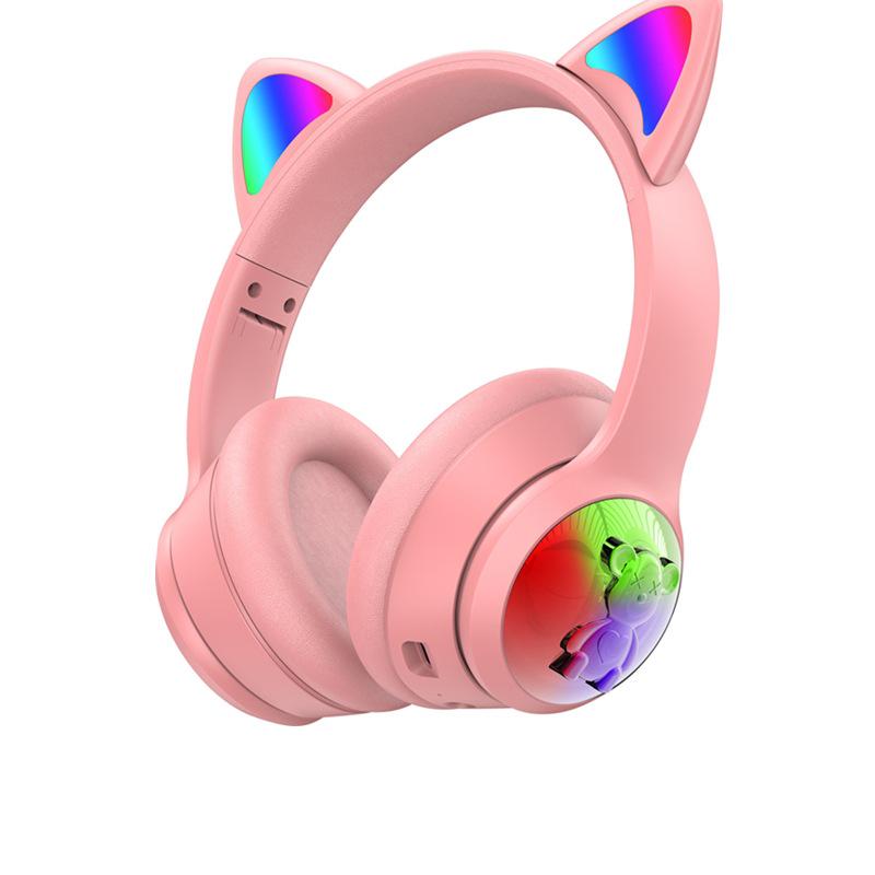 BT750 Wireless Cat Ear Over-Ear Headset for Kids - Gradient Design, Bluetooth, Gaming & Streaming