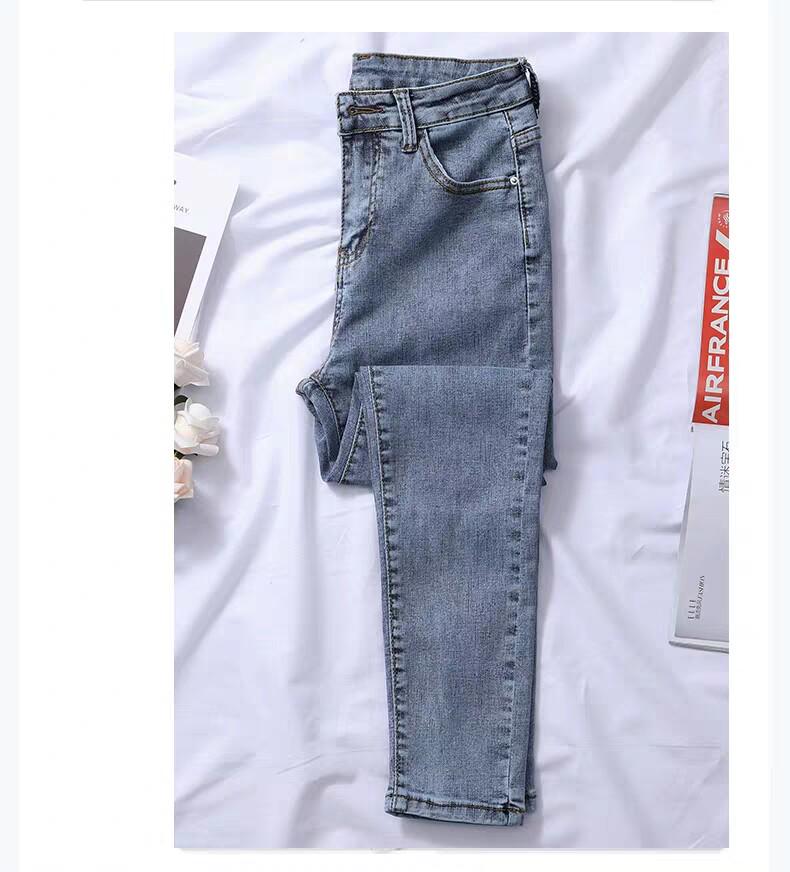 Women's High Waist Light Wash Cropped Skinny Jeans – Spring/Autumn 2025 Trendy Slimming Eight-Point Pants