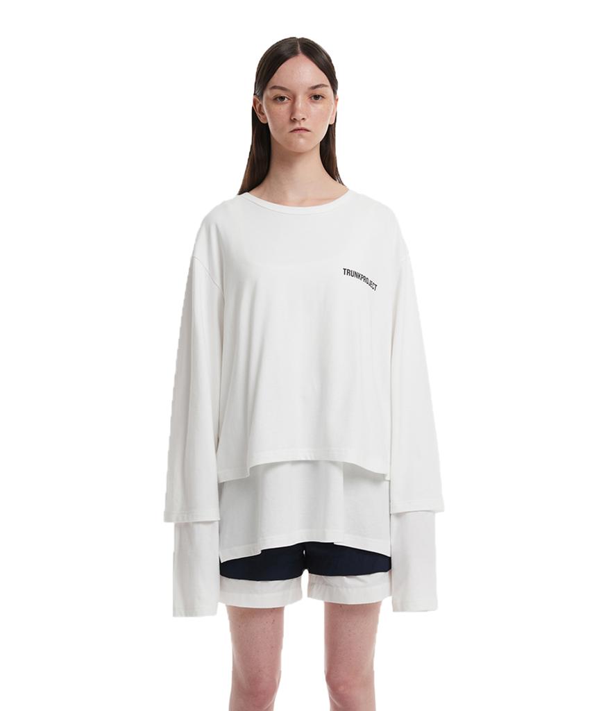 TRUNK PROJECT 88 Layered Long Sleeves T-Shirt_White