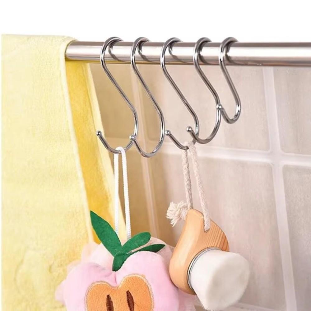 20PCS Multi-Use Stainless Steel Hangers Sturdy Hanging Hooks Household Organizer Metal Hooks  Garden