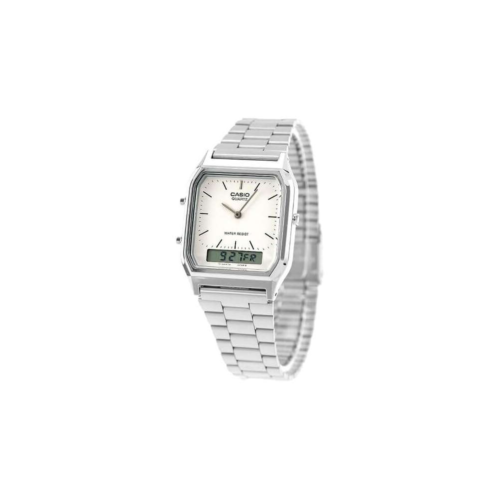 Casio Chipkashi Standard Quartz Men's Watch AQ-230A-7D Silver Stainless Steel Water Resistant
