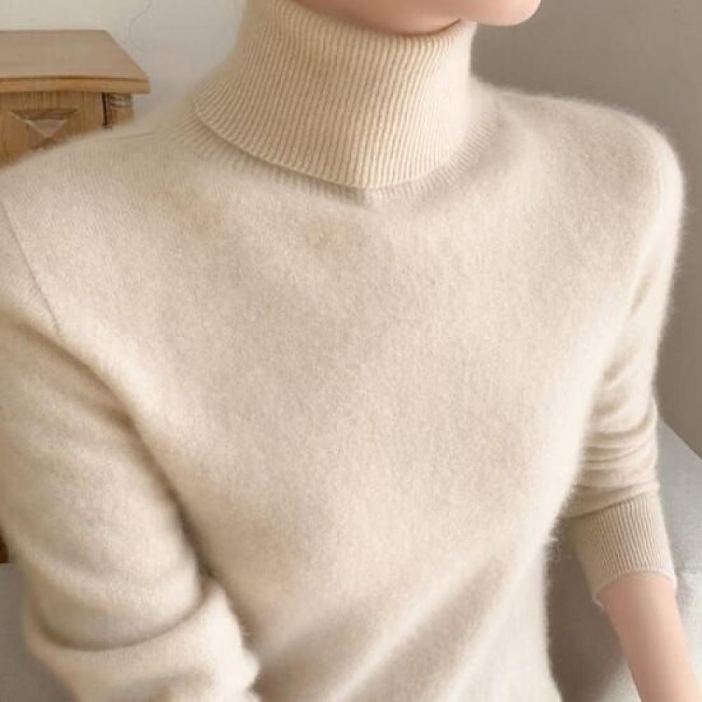 Navava SofT Basic Solid TurTleneck Long Sleeve KniT T shirT Nk3214