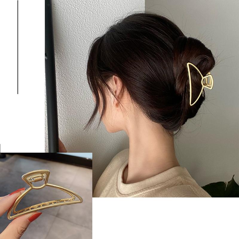 New Metal Claw Clip for Women Gold Geometric Hair Claw Large Size Headband Hairpin Claw Clip Hair Crab Hair Accessories