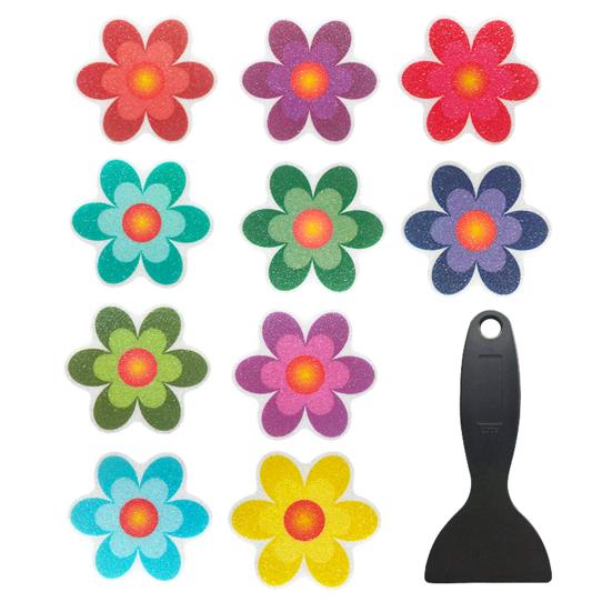 

1 комплект, наклейка для ванны, яркие цветные клейкие наклейки с цветочным и животным узором, противоскользящие наклейки для душа для ванной комнаты C