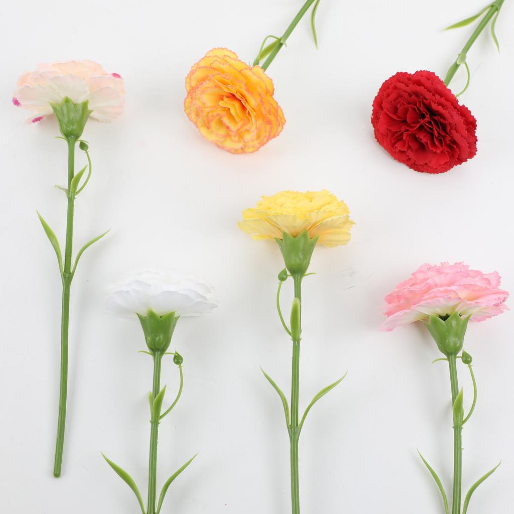 5Pc Moisturizing Latex Carnation Artificial Real Touch Silk Flower Mother's Day Bouquet Gift Wedding Home Party Decor Carnation