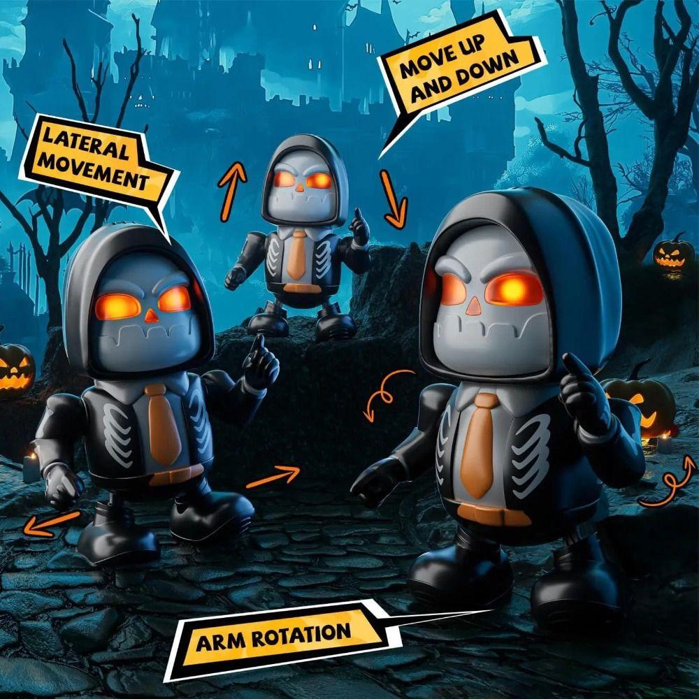 With Sound 3D Skeleton Dancing Toy Light Skeleton Man Dance Action Figures  Birthday Gift