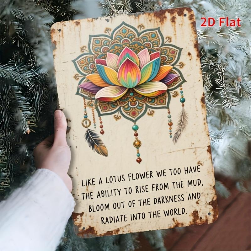 

Set Like a for Lotus Flower Inspirational for Lotus Metal Iron Sign Indoor and Outdoor Use Weatherproof Suitable for Mod 20x30cm（7.8x11.8inch）