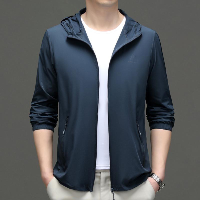 

Мужская солнцезащитная одежда с капюшоном, летняя одежда, новое молодежное модное повседневное тонкое пальто L