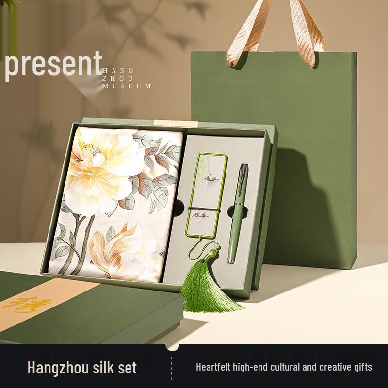 Hang Silk Road Su Embroidery Silk Scarf Gift Set