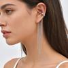 Fashion Long Tassel C-shaped Fake Piercing Ear Clip for Women Gold Plated Stainless Steel Ear Bone Clip On Earrings Ear Cuff