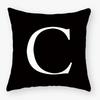 Black White Letters Sofa Decorative Cushion Cover Pillow Pillowcase Polyester 45*45Cm Throw Pillow Home Decor Pillowcover