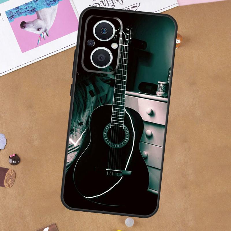 Vintage Music Guitars For OPPO Reno 13F 11F 12F 14F 10 11 12 13 14 Pro 8T 7 8 Lite OPPO Find X9 X8 X6 X5 Pro Case