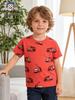 Children's Cartoon Car T-shirt - Spring/Summer 2026, Short-Sleeve, Round Neck