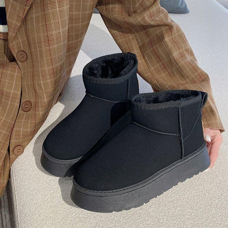 Śniegowce damskie, zimowy nowy styl, bawełniane buty z grubym aksamitem do noszenia na zewnątrz, antypoślizgowe buty do noszenia zimą