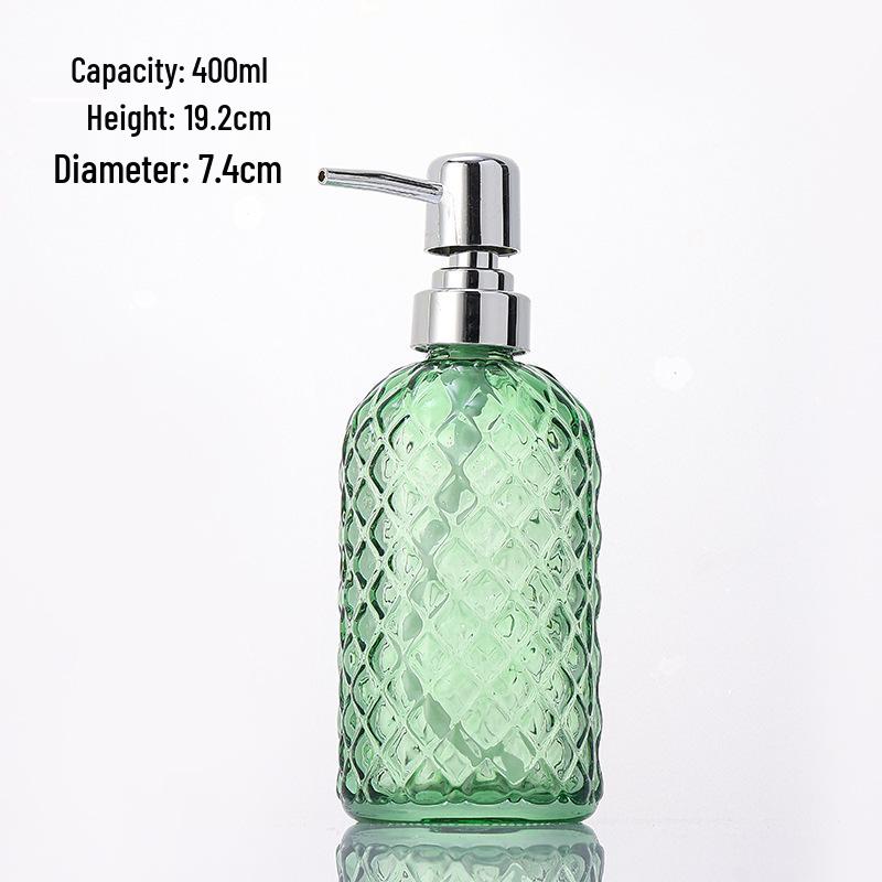 Colored Pineapple Glass Hand Sanitizer and Shower Gel Pump Bottle – Refillable, Sealed, Thickened, Patterned Empty Bottle.