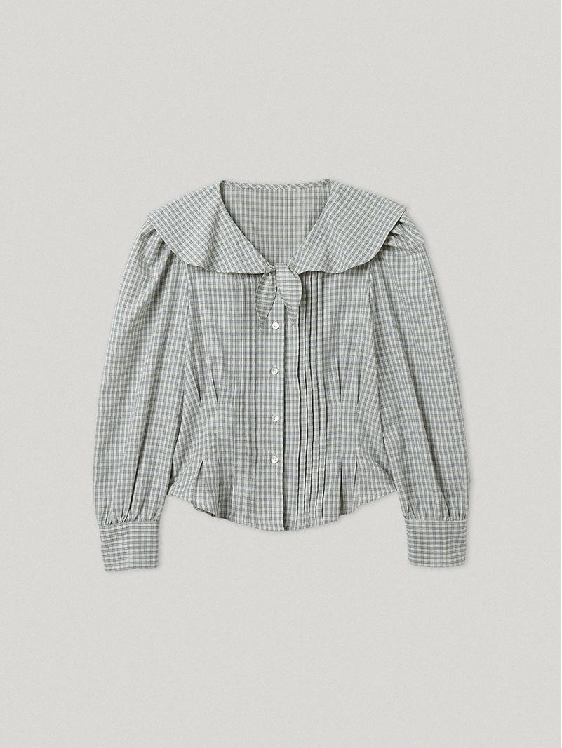 Korean Retro Waist-Cinching Ruffled Long-Sleeve Shirt with Lace-Up Skirt One Size