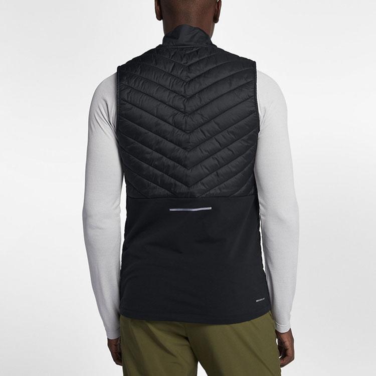 Nike Aerolayer Thermisch Abweisend Durchgehender Reißverschluss Schwarze Laufweste Herren CJ5478-010