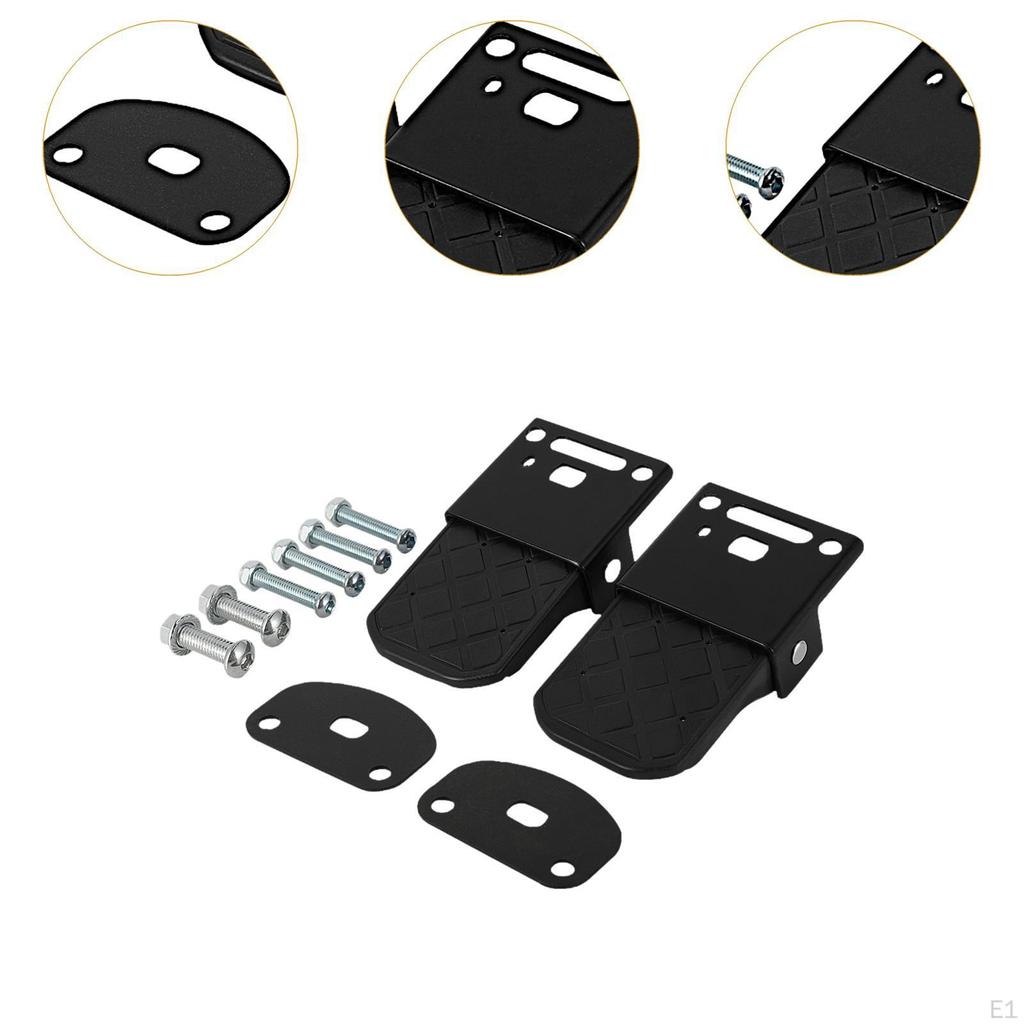 Universal ATV Footrests Foot Peg Pads Anti Slip Tread Foldable Black for Four Wheeler Professional