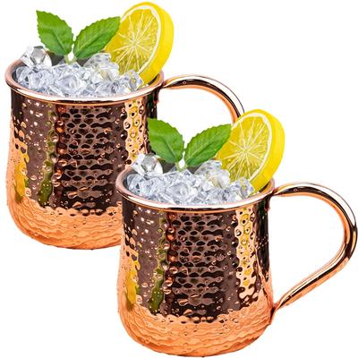 2 Pezzi Coppa da Cocktail e Vino Tazza Moscow Mule Acciaio Inossidabile Martellato Placcato Rame Tazza da Birra Tazza da Caffè Strumenti da Bar per Bevande per il Ramadan