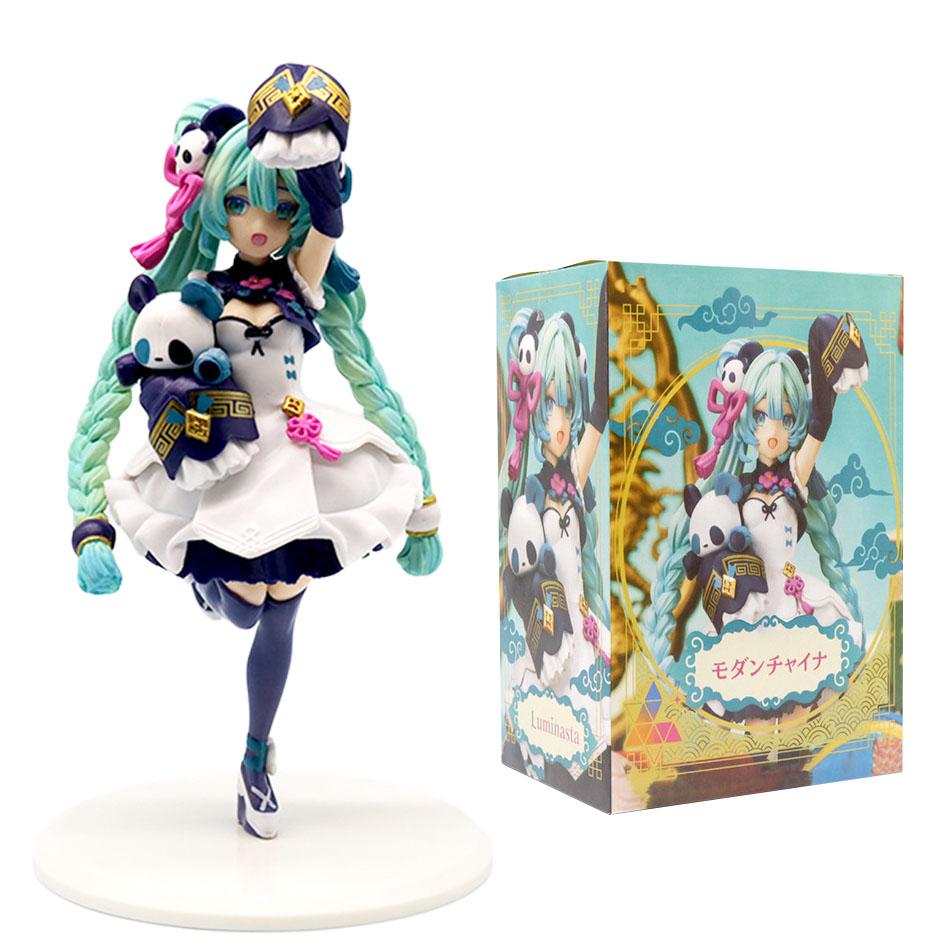 Durable New Anime Hatsune Miku Figure Sexy Character Ornaments White Pink Chair Kawaii Car Decoration Collectible Model Gift