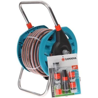GARDENA Carretel portátil equipado – Comprimento 20m – Conexão anti-gotejamento – Kit completo de mangueira de jardim – Garantia de 5 anos (2691-20)