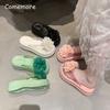 Fashion 2025 New Slippers for Women's Summer Fashion Platform Flip Flops Anti Slip Thick Bottom Seaside Vacation Flower Beach Shoes