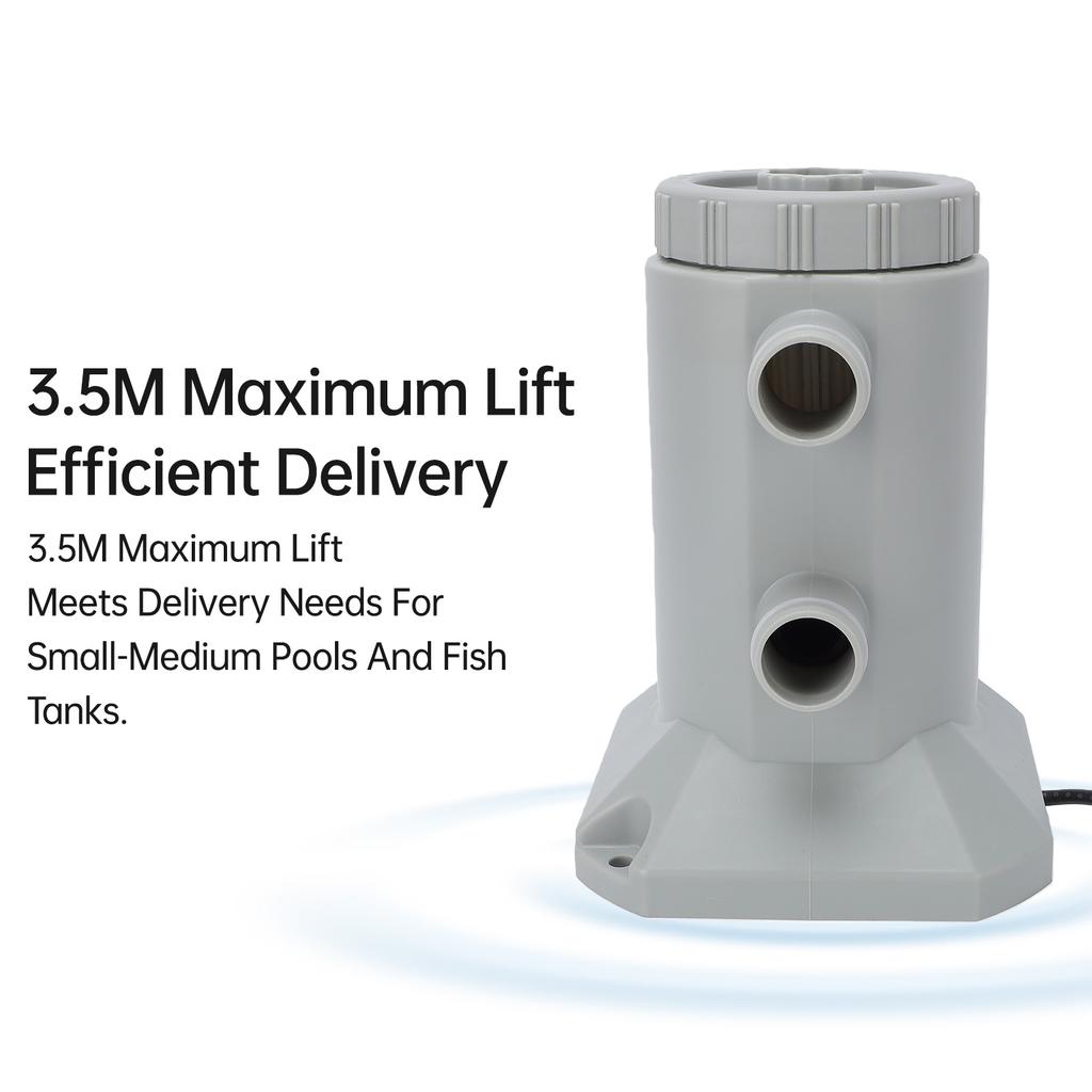 530 GPH Above Ground Pool Filter Pump Complete Kit with Hose Long Lasting Sealed Resilience Design for Small To Medium