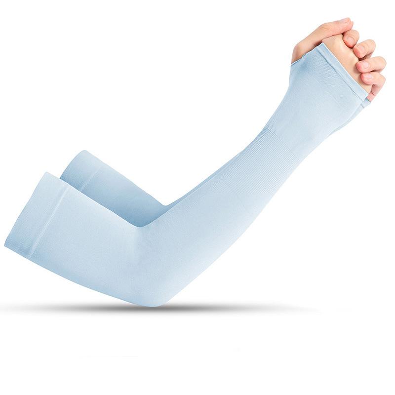 

1 pair Unisex Ice Silk Sun Protection Arm Sleeves, Anti-UV Outdoor Cycling Arm Guards синій