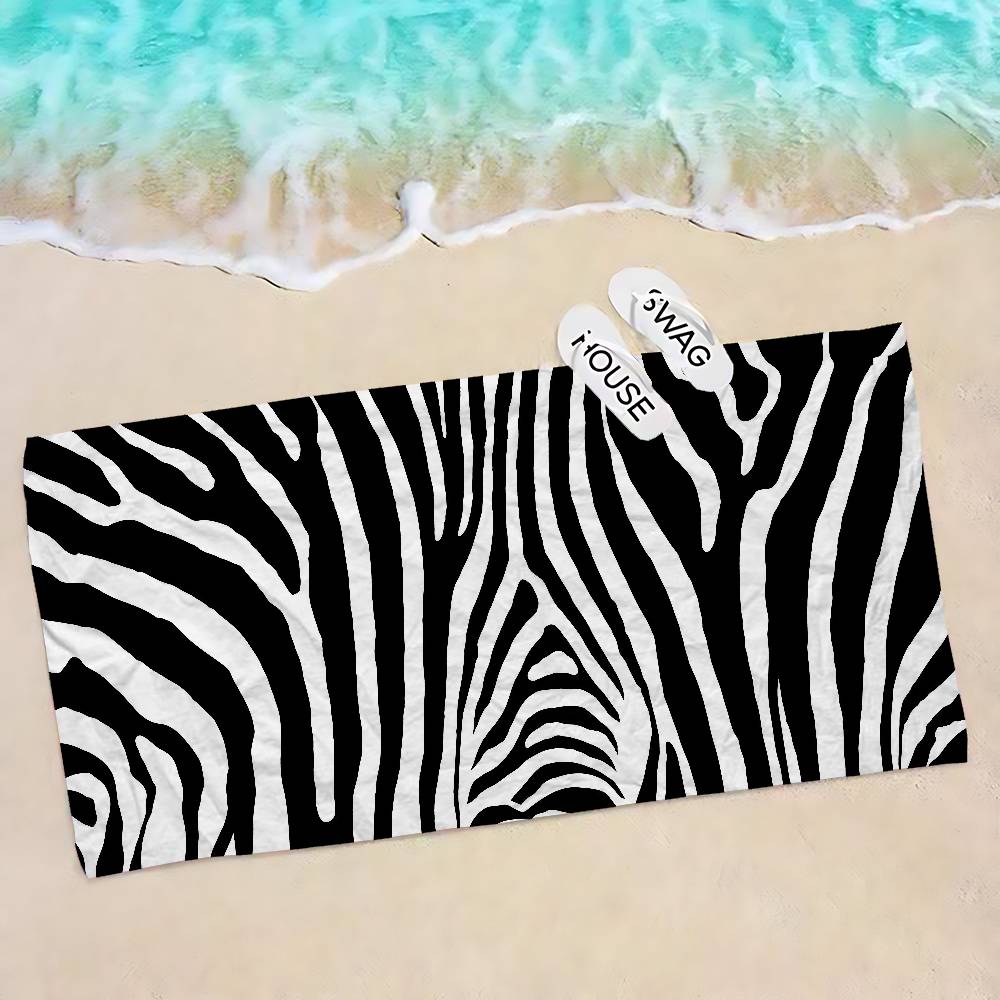 Black White Color Print Zebra Beach Towel Colorful Bath Towels for Girl Microfiber Quick Dry Sand Beach Yoga Spa Gym Pool