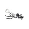 NICK&NICOLE TEDDY BEAR Logo PEARL RIBBON keyring_BLACK