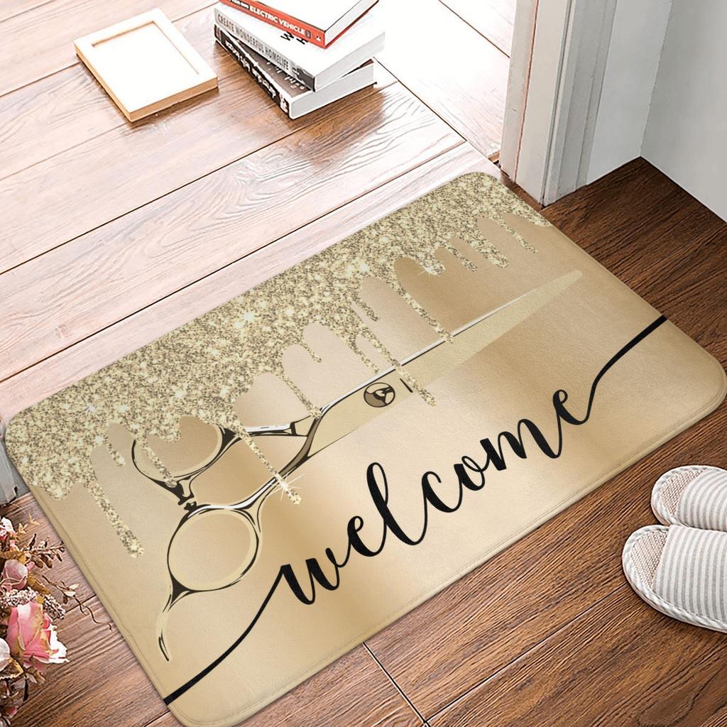 Rose Gold Glitter Sparkle Eyelashes Doormat Non-Slip Kitchen Bath Mat Living Room Door Floor Entrance Carpet Rug