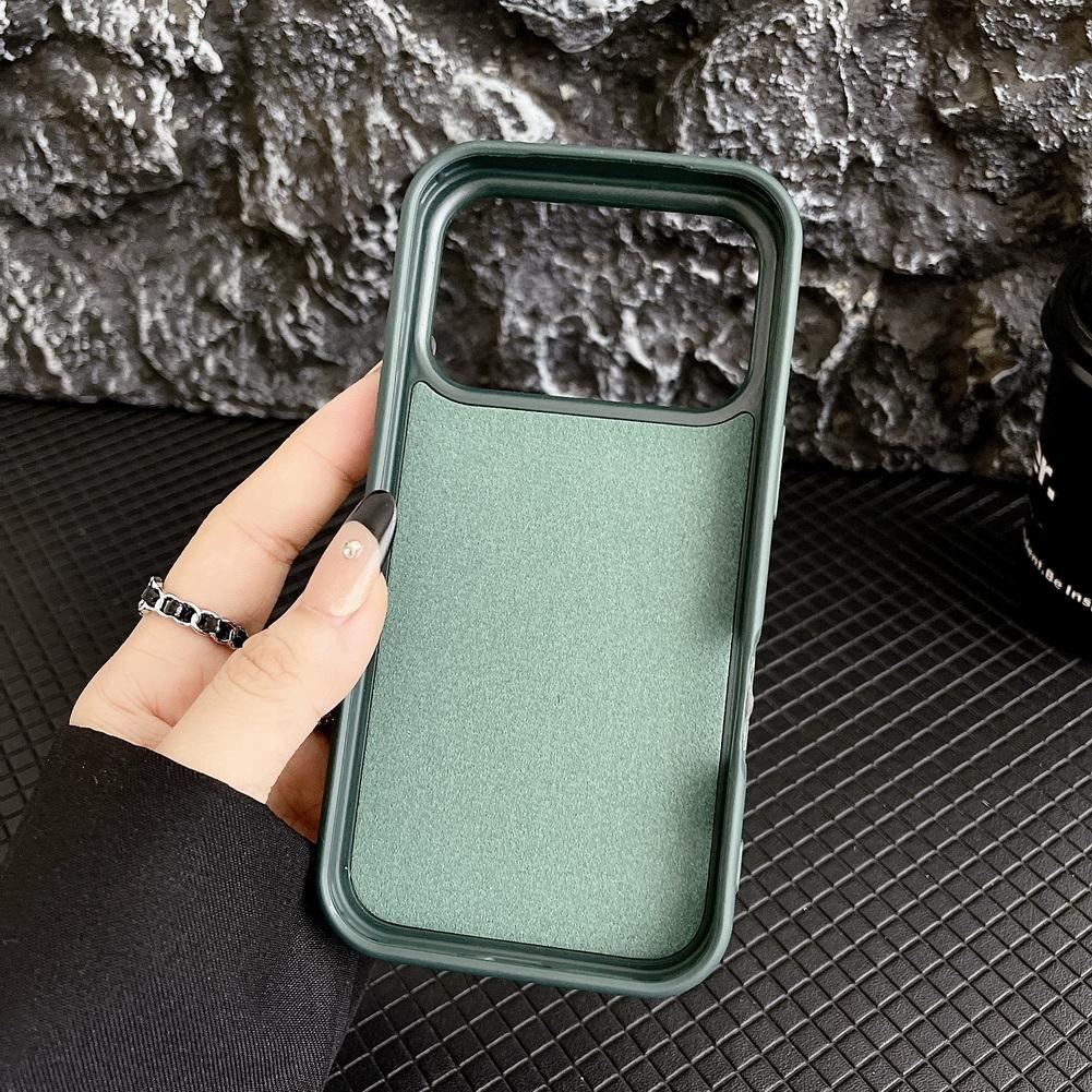 Leather Texture and Plain Leather Splicing Lens Heightening Protective Case for iPhone17 Pro Max 17 Pro 17 Air 16 15 14 13 Cover
