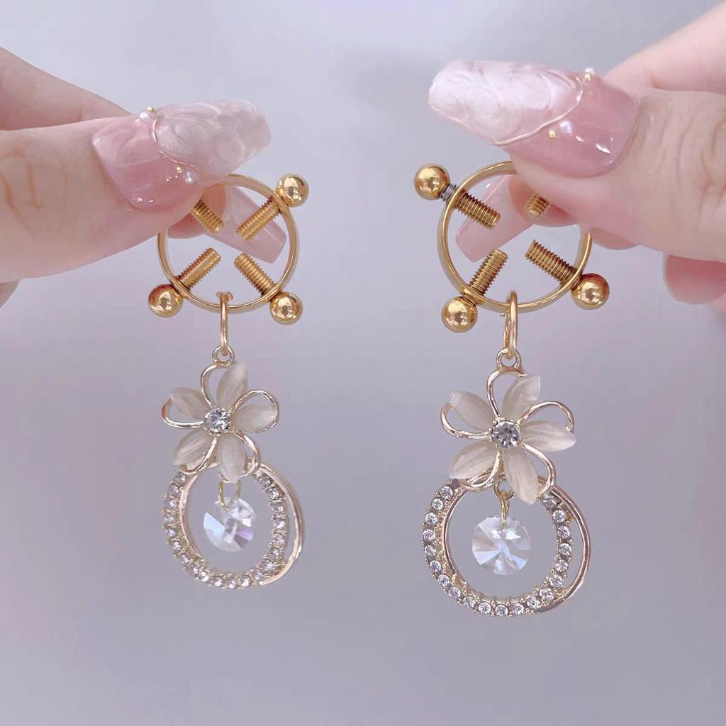 Adjustable Diamond Nipple Clamps with Anal Plug Training & Teasing Toys