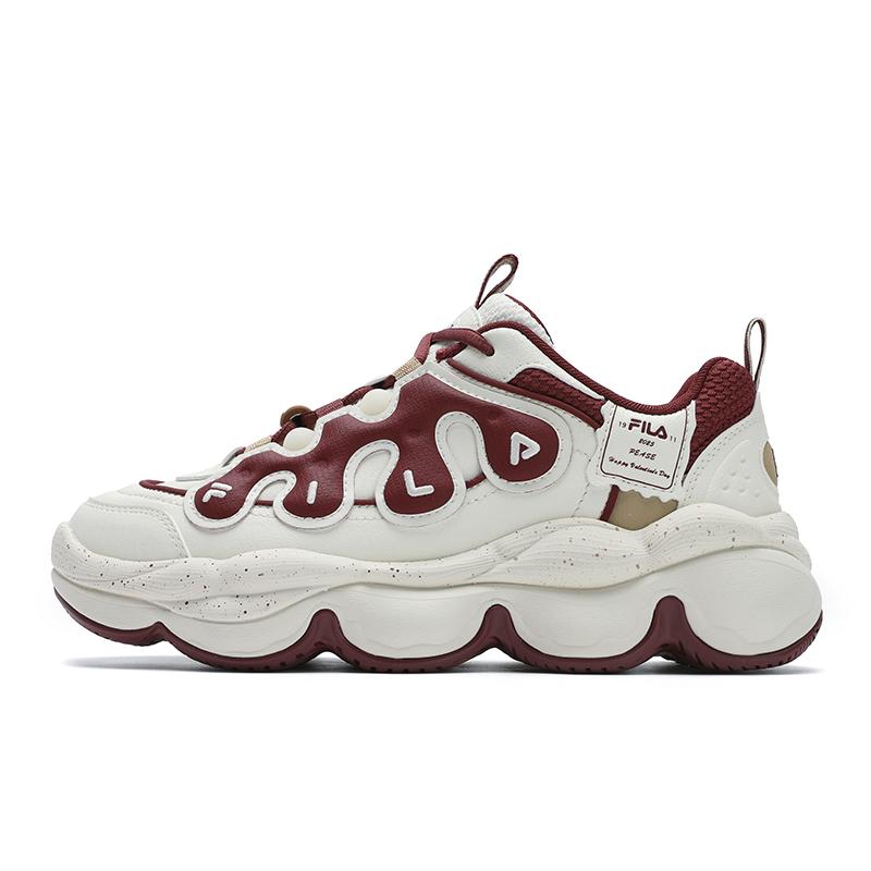 New FILA PEASE Cushioning Wear-Resistant Low-Top Casual Shoes Women's White Red F12W512144FAR