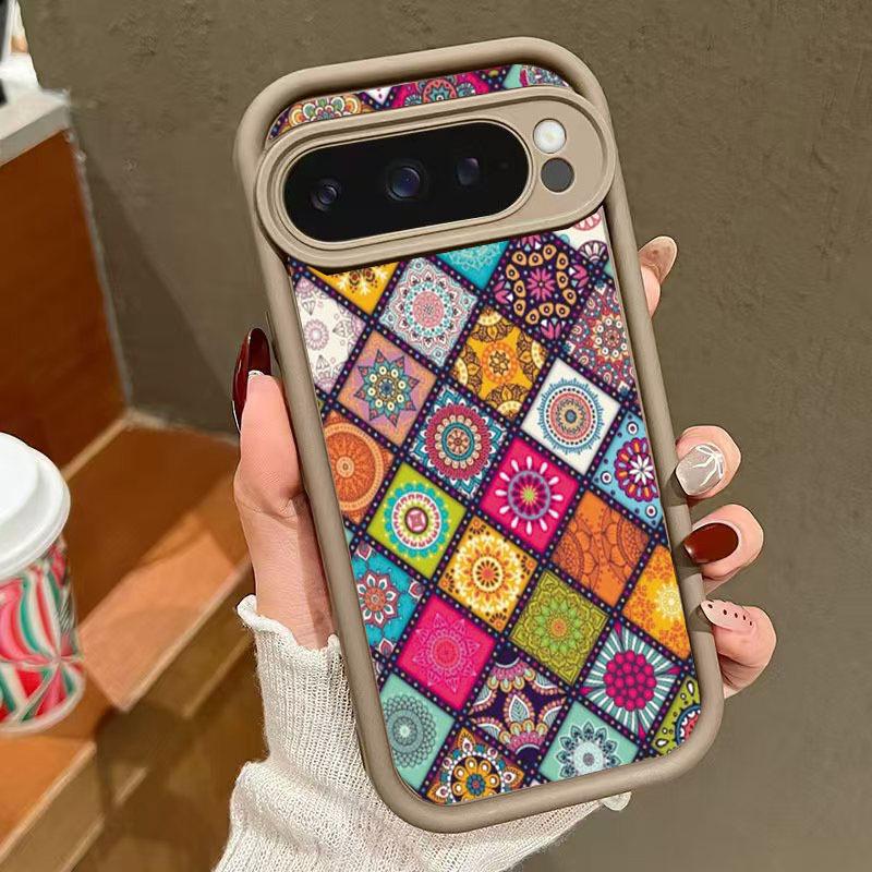 

Цветочный Тотем Pixel 8/8A/9Pro Противоударный Мягкий Чехол Google Pixel 9 Pro XL коричневый