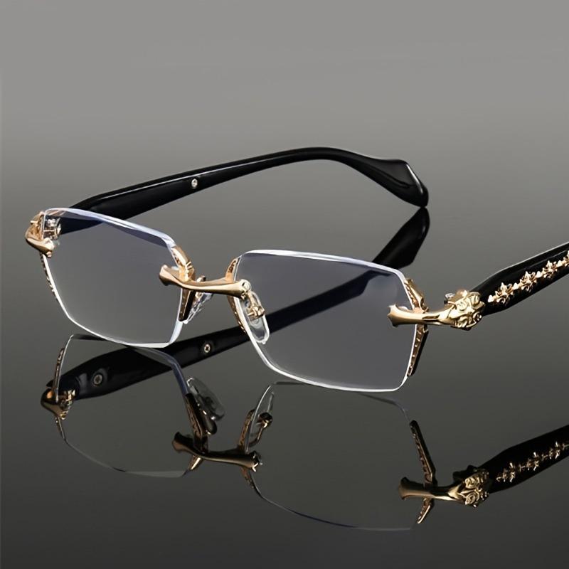 Fashion Harajuku Style Myopia Glasses 0~400 Men Women Anti Radiation Cutting Anti Blue Light Rimless Presbyopia Eyewear