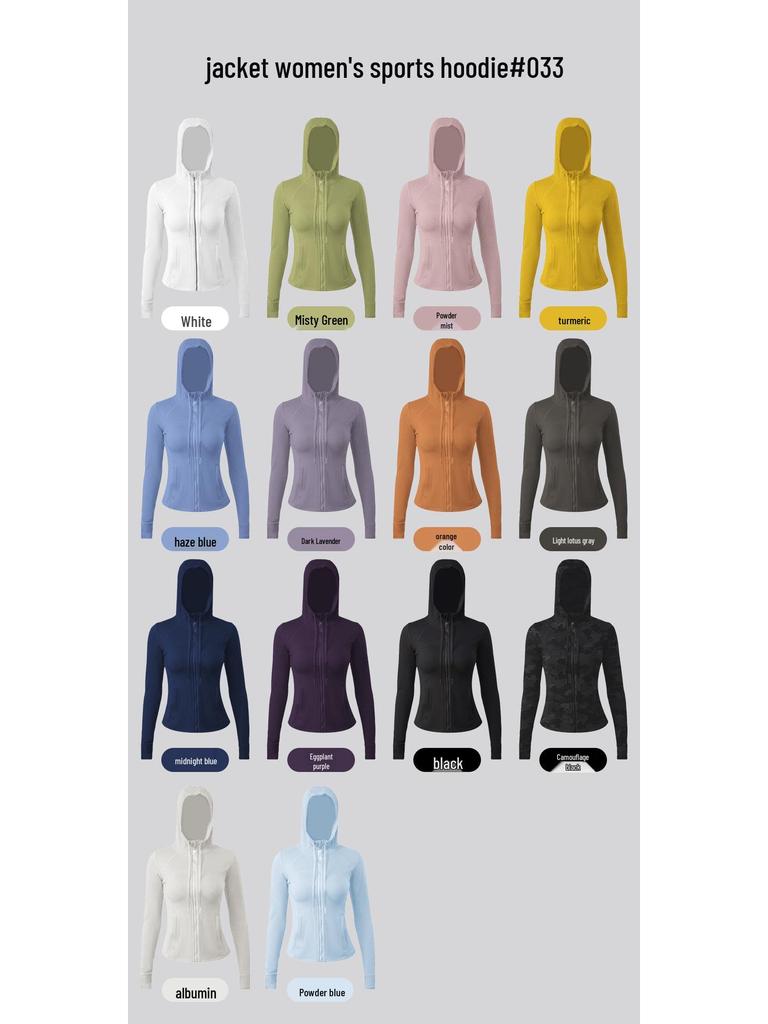 Damen Yoga Sportjacke mit Kapuze - Doppelseitig gebürstet, Hohe Elastizität, Slim Fit, Nude Feeling.