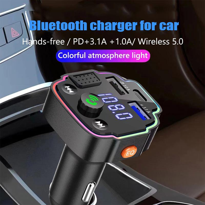 Araba Mp3 Çalar Çift Usb Hızlı Şarj Fm Bluetooth Alıcısı Bluetooth Uyumlu 5.0 Fm Verici Usb Flash Sürücü Fişi Araç Kiti