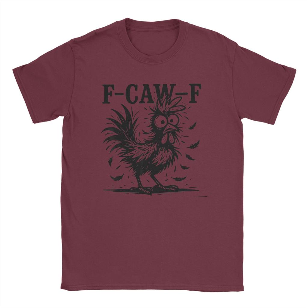 Funny F-Caw-F Chicken Fcawf Chicken Lover Animal Rooster Men T Shirts  Funny Tees Short Sleeve  T-Shirts Cotton Unique Clothes