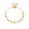Elegant Gold-Plated Rhinestone Flower Chain Set with Irregular Patchwork Design