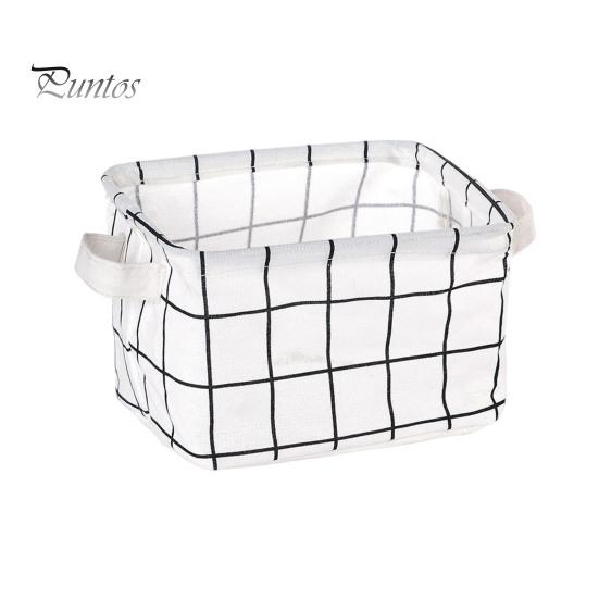 Nursery Toy Bin Cotton And Linen Storage with Handles, Foldable Waterproof Desktop Bins Organizer, Space Saving Basket for Makeup Book Baby