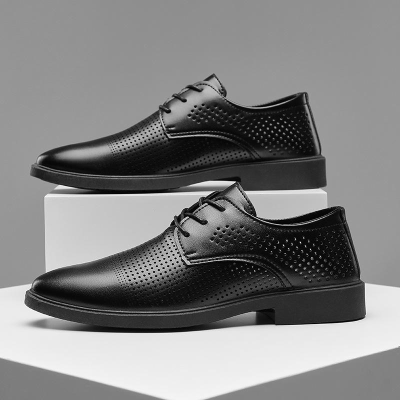 Summer new soft leather beanie shoes business men's casual leather shoes men's shoes men's derby shoes